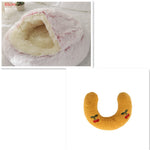 Galuxia 2 In 1 Dog And Cat Bed Pet Winter Bed Round Plush Warm Bed House Soft Long Plush Pets Bed Pet Products