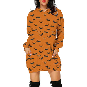 Galuxia Halloween Print Long Hoodie – Women’s Sweater with Pockets