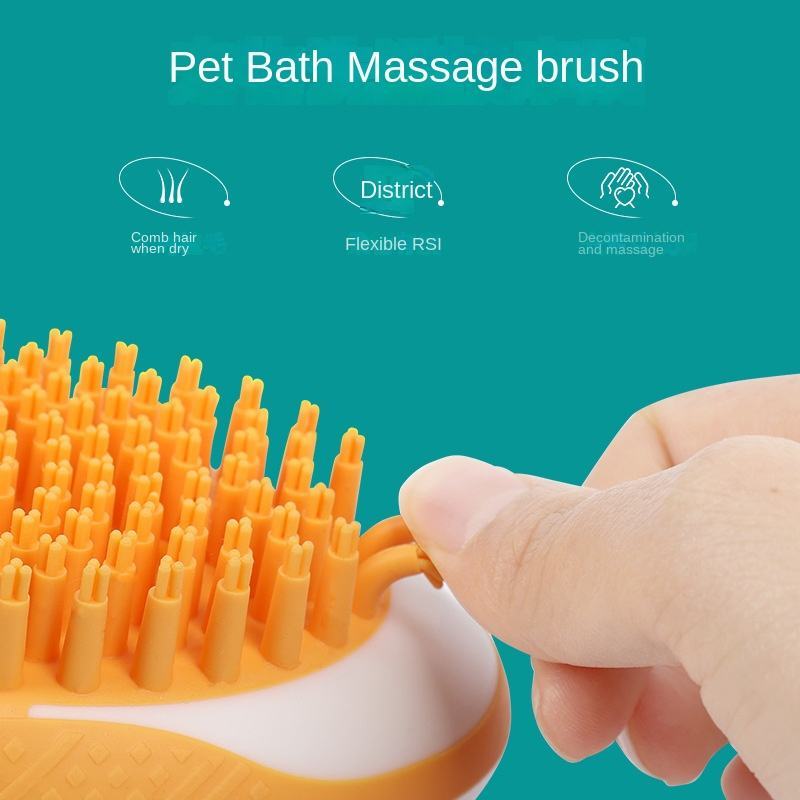 Galuxia Dog Cat Bath Brush 2-in-1 Pet SPA Massage Comb Soft Silicone Pets Shower Hair Grooming Cmob Dog Cleaning Tool Pet Products