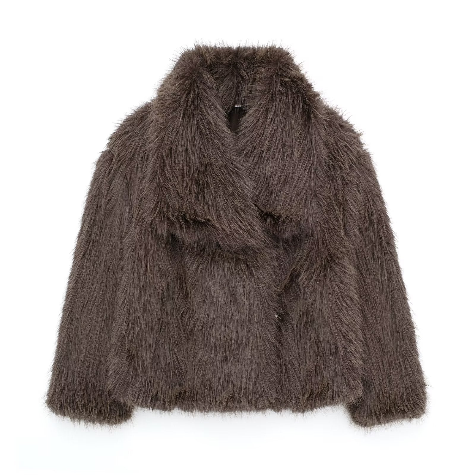 Galuxia Winter Plush Coat – Fashion Thicken Lapel Outerwear for Women
