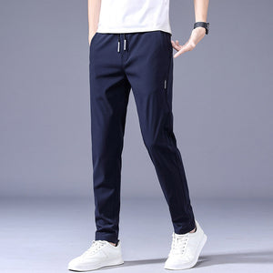 Galuxia Drawstring Trousers Thin Casual Pants Korean Version Loose Straight Sweatpants Mens Clothing