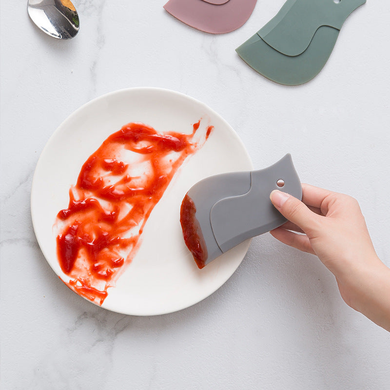 Galuxia Cute Penguin Shape Baking Soft Blade Scraper Oil Dish Plate Scraping Kitchen Gadget Dirty Stains Cleaning Wiping Board Squeegee Kitchen Gadgets