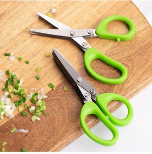 Galuxia Multifunctional Multi-layer Green Onion Scissors Stainless Steel Onion Cutting Knife Herb Seaweed Spice Scissors Kitchen Scissor Kitchen Gadgets