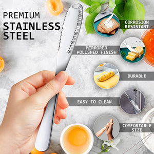 Galuxia Stainless Steel Butter Spreader Knife With Handle, 3 In 1 Curler Slicer Knife, Butter Knife Spreader And Curler With Holes And Serrated Edge Cheese Knife  Kitchen Gadgets