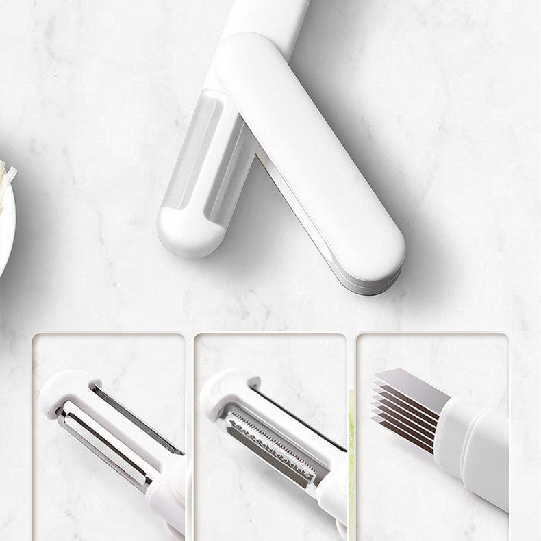 Galuxia 3 In 1 Multifunctional Rotary Paring Knife 360 Rotating Stainless Steel Peeler And Grater Kitchen Gadgets Tools