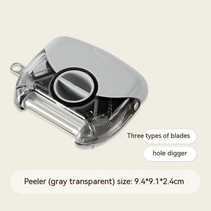 Galuxia 3 In 1 Stainless Steel Peeler Shredder Portable Manual Vegetable Fruit Cutter Multifunctional Scraper Kitchen Tool Kitchen Gadgets