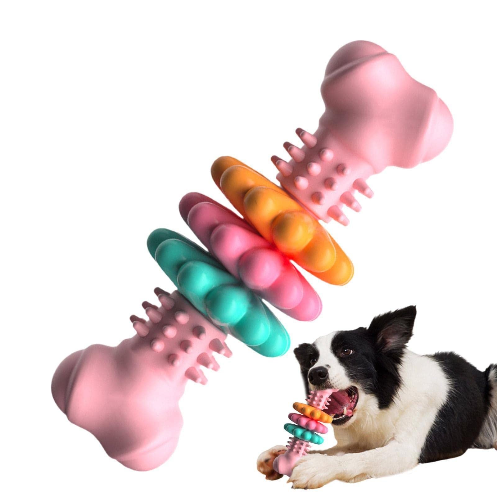 Galuxia Dog Chew Toy Dog Bone Type  Dogs Teeth Cleaning Toys Indestructible TPR Bone Chewing Bite Resistant Teething Toys  Pet Products