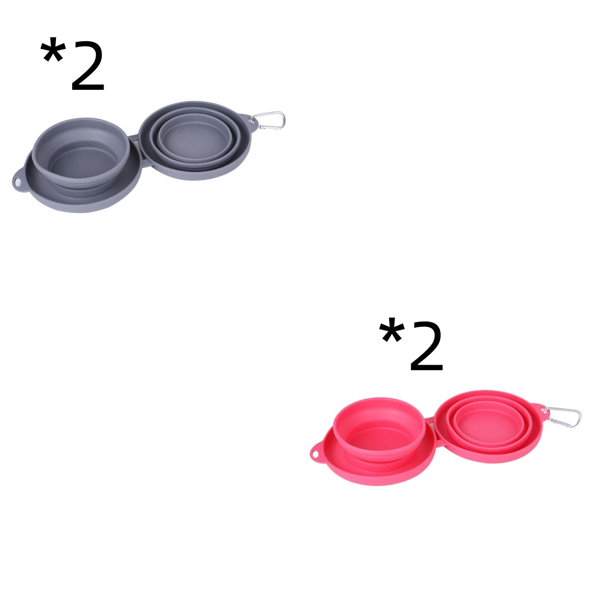 Galuxia Rubber Foldable Double Bowl Pet Feeding Bowl Pets Supplies Dog Cat Bowls