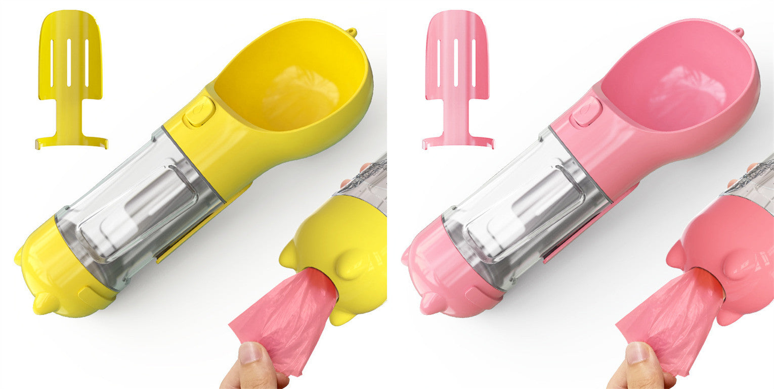 Galuxia Pet Water Bottle Feeder Bowl Garbage Bag Storage Portable Pet Outdoor Travel 3 In 1 Dog Water Bottle
