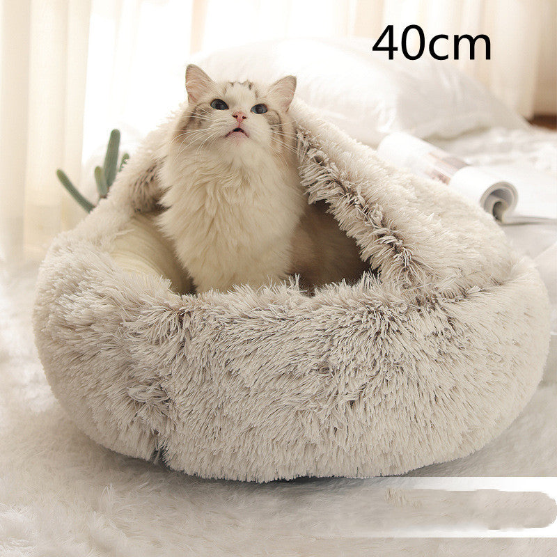 Galuxia 2 In 1 Dog And Cat Bed Pet Winter Bed Round Plush Warm Bed House Soft Long Plush Pets Bed Pet Products