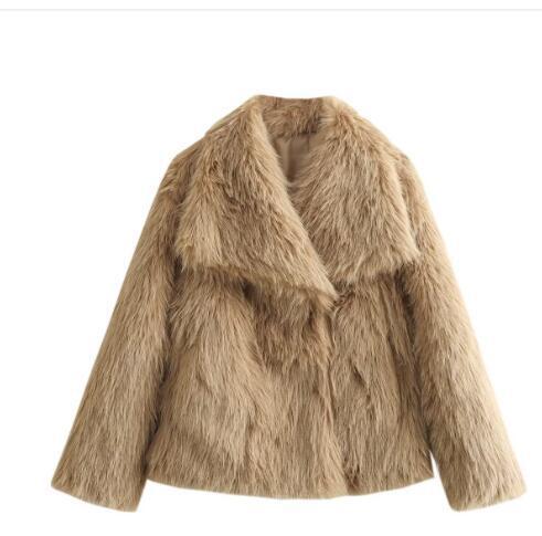 Galuxia Winter Plush Coat – Fashion Thicken Lapel Outerwear for Women