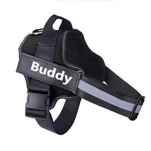 Galuxia Personalized Dog Harness NO PULL Reflective Breathable Adjustable Pet Harness Vest For Small Large Dog Custom Patch Pet Supplies
