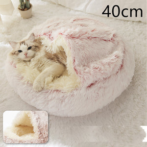 Galuxia 2 In 1 Dog And Cat Bed Pet Winter Bed Round Plush Warm Bed House Soft Long Plush Pets Bed Pet Products