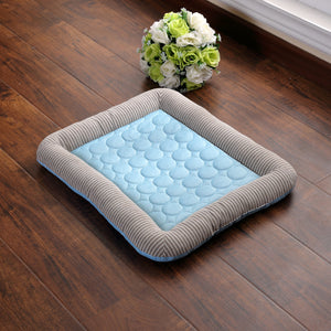Galuxia Pet Cooling Pad Bed For Dogs Cats Puppy Kitten Cool Mat Pet Blanket Ice Silk Material Soft For Summer Sleeping  Blue Breathable