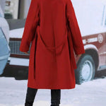 Galuxia Lapel Double-Breasted Trench Coat with Belt – Women’s Winter Long Jacket