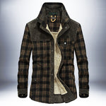 Galuxia Winter Jacket Men Thicken Warm Fleece Jackets Coats Pure Cotton Plaid Jacket Military Clothes