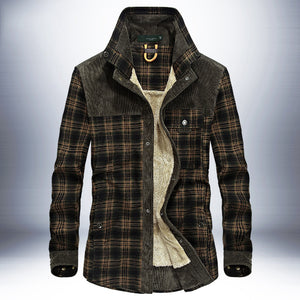 Galuxia Winter Jacket Men Thicken Warm Fleece Jackets Coats Pure Cotton Plaid Jacket Military Clothes