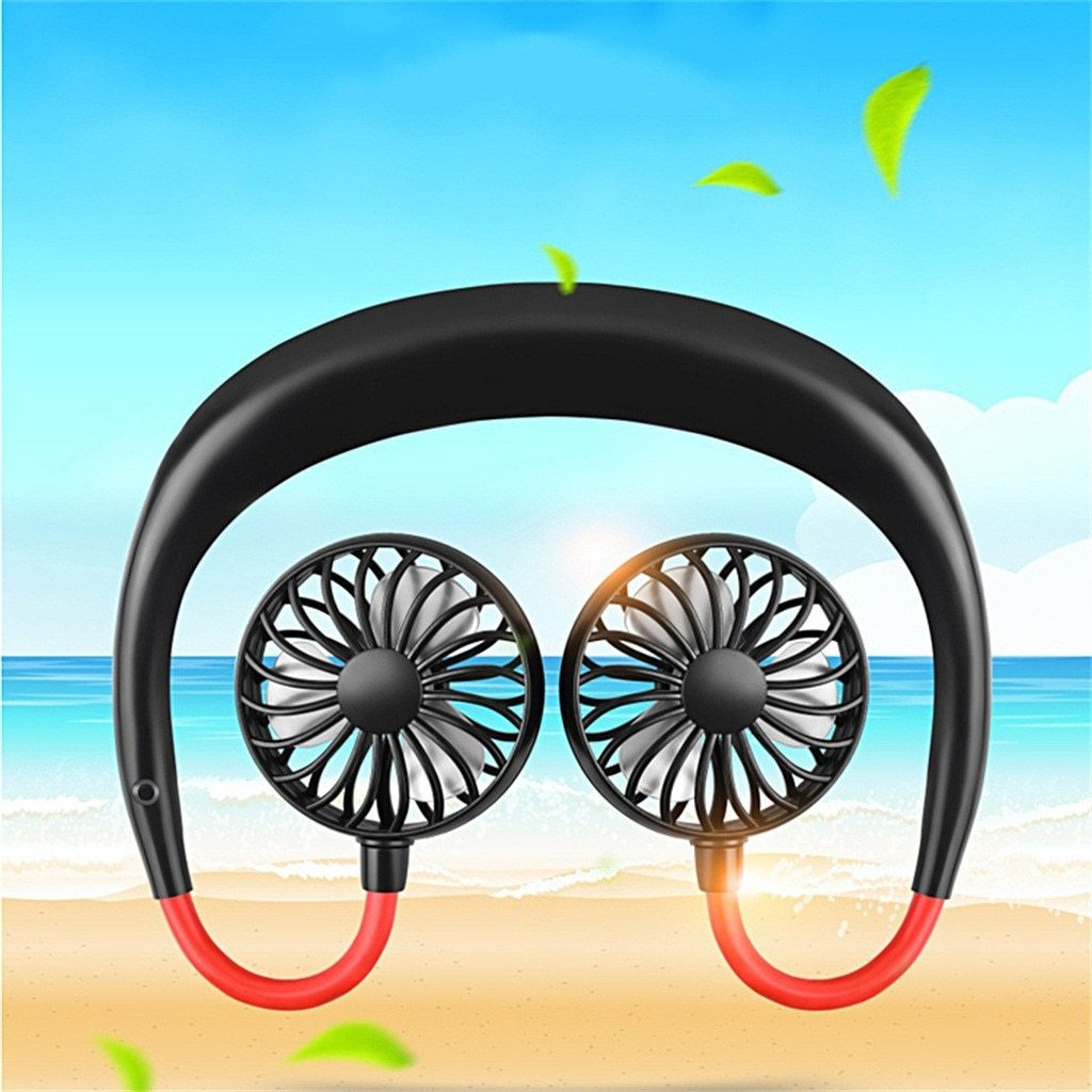 Galuxia Charging portable lazy fan student desktop fan hanging neck fan