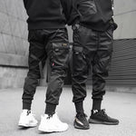 Galuxia Ribbons Harem Joggers Men Cargo Pants Streetwear Hip Hop Casual Pockets Cotton Track Pants