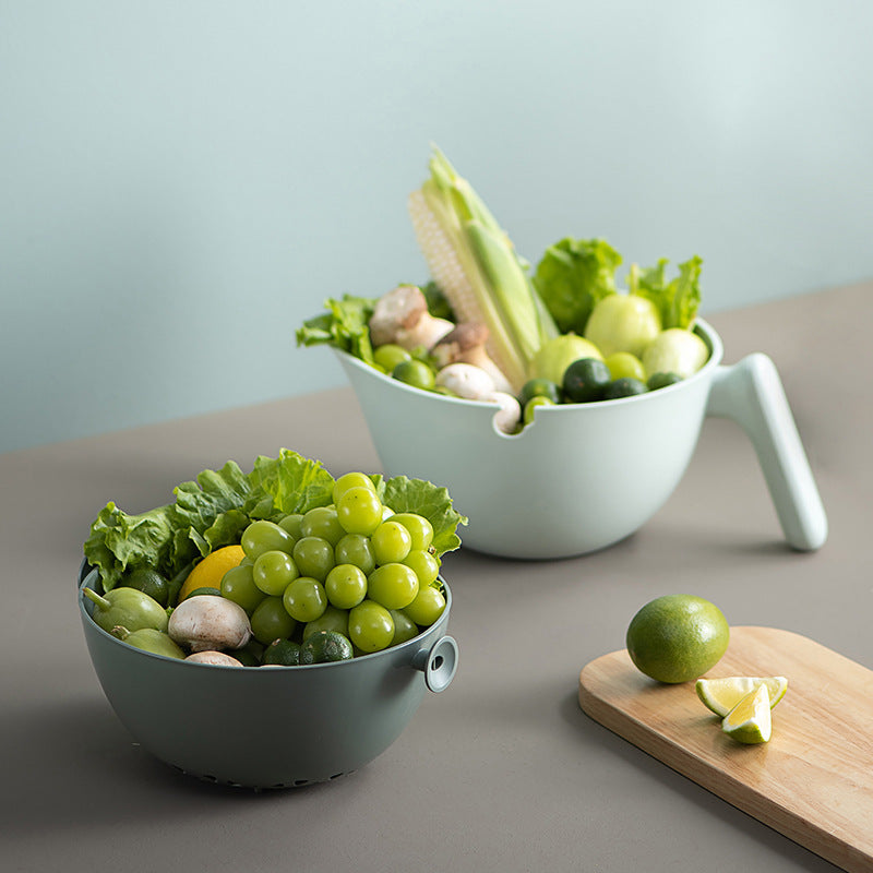 Galuxia Double Layer Fruit And Vegetable Rotating Draining Basket Kitchen Gadgets