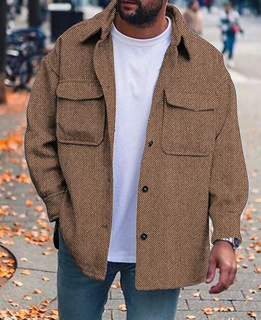 Galuxia Coat Men Polo Collar Top Men Fashion Work Clothes