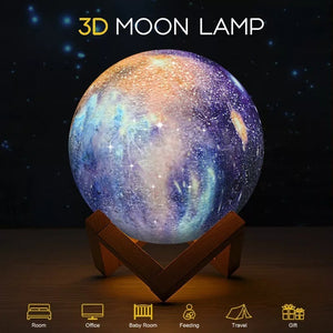 Galuxia LED USB Star Galaxy Moon Lamp Stand Remote 3D Bedroom Night Light USB LED Earth Planet Lamp