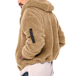 Galuxia Plush Hooded Jacket Men's Autumn And Winter Fleece Double-sided Wear Warm Coat With Zipper Loose Casual Jacket Outdoor Clothing
