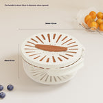 Galuxia Fruit Drain Basket With Lid Vegetable Washing Bowl Foldable Handle Cleaning Colander Plastic Refrigerator Crisper Kitchen Box Kitchen Gadgets