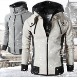 GaluxiaMen's Zip UP Hooded Jacket Fake Two Piece Sports Cardigan Casual Slim Sweatshirt Jacket