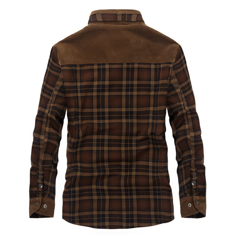 Galuxia Winter Jacket Men Thicken Warm Fleece Jackets Coats Pure Cotton Plaid Jacket Military Clothes