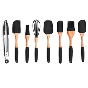 Galuxia Kitchen Baking Gadgets Wooden Handle Silicone Kitchenware Storage