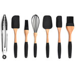Galuxia Kitchen Baking Gadgets Wooden Handle Silicone Kitchenware Storage