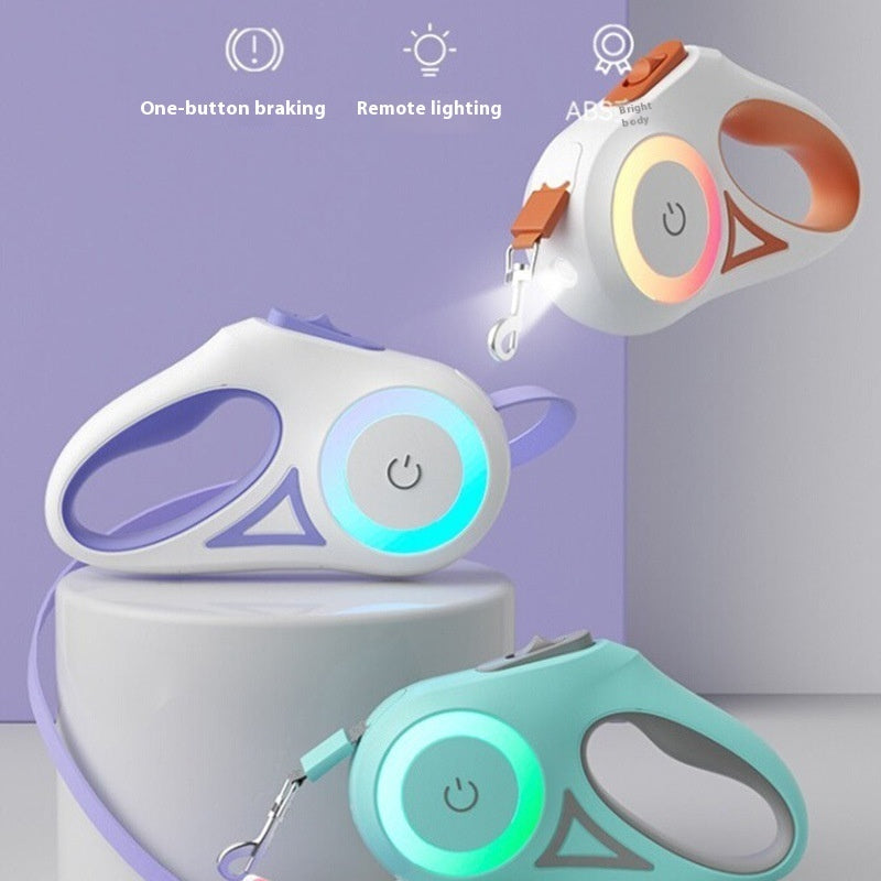 Galuxia Dog Leash Retractable Leash And Dog Collar Spotlight Automatic Pet Dog Cat Traction Rope For Small Medium Dogs Pet Product