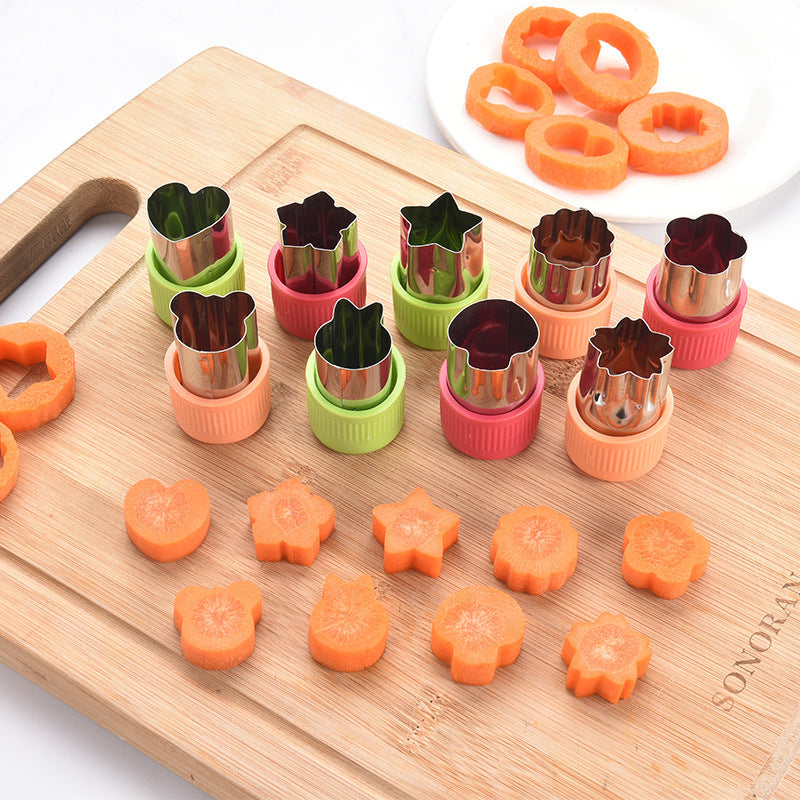 Galuxia Star Heart Shape Vegetables Cutter Plastic Handle 3Pcs Portable Cook Tools Stainless Steel Fruit Cutting Die Kitchen Gadgets