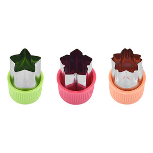Galuxia Star Heart Shape Vegetables Cutter Plastic Handle 3Pcs Portable Cook Tools Stainless Steel Fruit Cutting Die Kitchen Gadgets