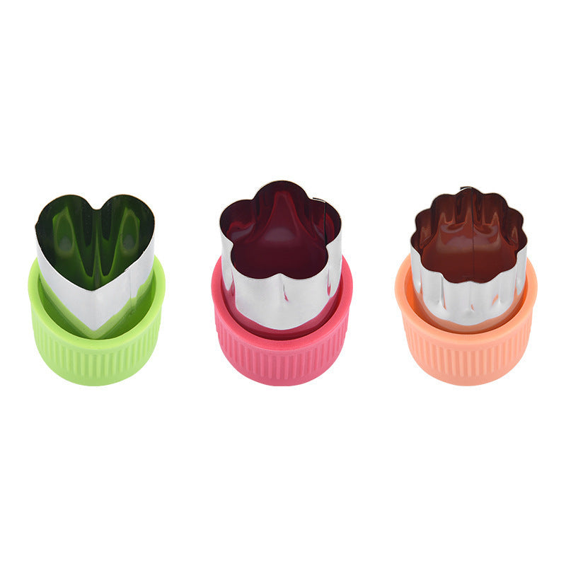 Galuxia Star Heart Shape Vegetables Cutter Plastic Handle 3Pcs Portable Cook Tools Stainless Steel Fruit Cutting Die Kitchen Gadgets