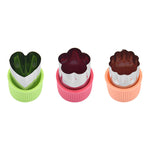 Galuxia Star Heart Shape Vegetables Cutter Plastic Handle 3Pcs Portable Cook Tools Stainless Steel Fruit Cutting Die Kitchen Gadgets