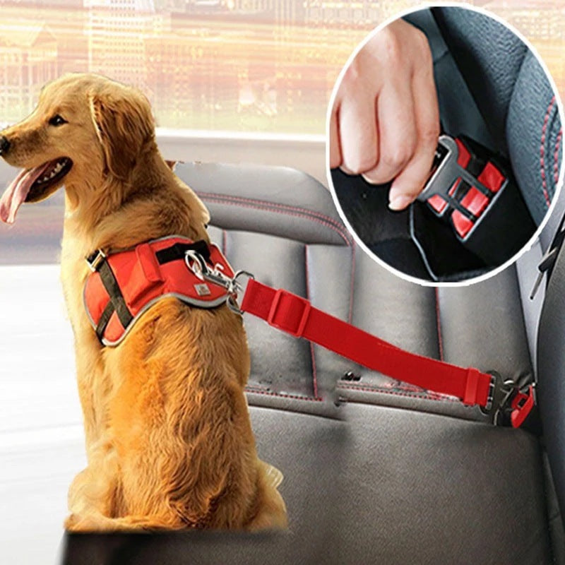 Galuxia Adjustable Pet Cat Dog Car Seat Belt Pet Seat Vehicle Dog Harness Lead Clip Safety Lever Traction Dog Collars Dogs Accessoires Pets Products