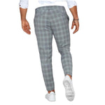 Galuxia Plaid Print Pants Men's Casual Trousers Loose And Thin