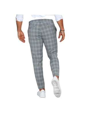 Galuxia Plaid Print Pants Men's Casual Trousers Loose And Thin