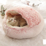 Galuxia 2 In 1 Dog And Cat Bed Pet Winter Bed Round Plush Warm Bed House Soft Long Plush Pets Bed Pet Products