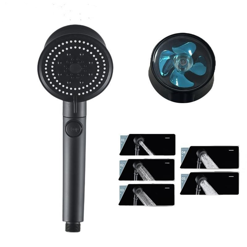 Galuxia Five-color Wind Turbine Shower Head 56 Speed Water Silicone Shower Head