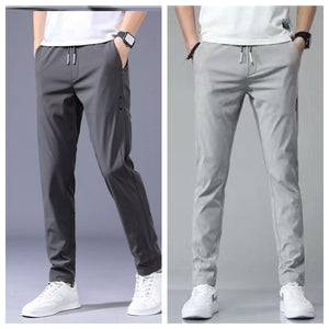 Galuxia Drawstring Trousers Thin Casual Pants Korean Version Loose Straight Sweatpants Mens Clothing