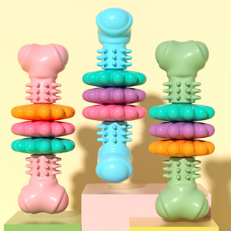 Galuxia Dog Chew Toy Dog Bone Type  Dogs Teeth Cleaning Toys Indestructible TPR Bone Chewing Bite Resistant Teething Toys  Pet Products