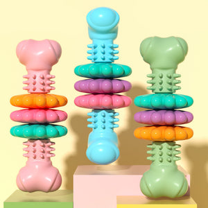 Galuxia Dog Chew Toy Dog Bone Type  Dogs Teeth Cleaning Toys Indestructible TPR Bone Chewing Bite Resistant Teething Toys  Pet Products