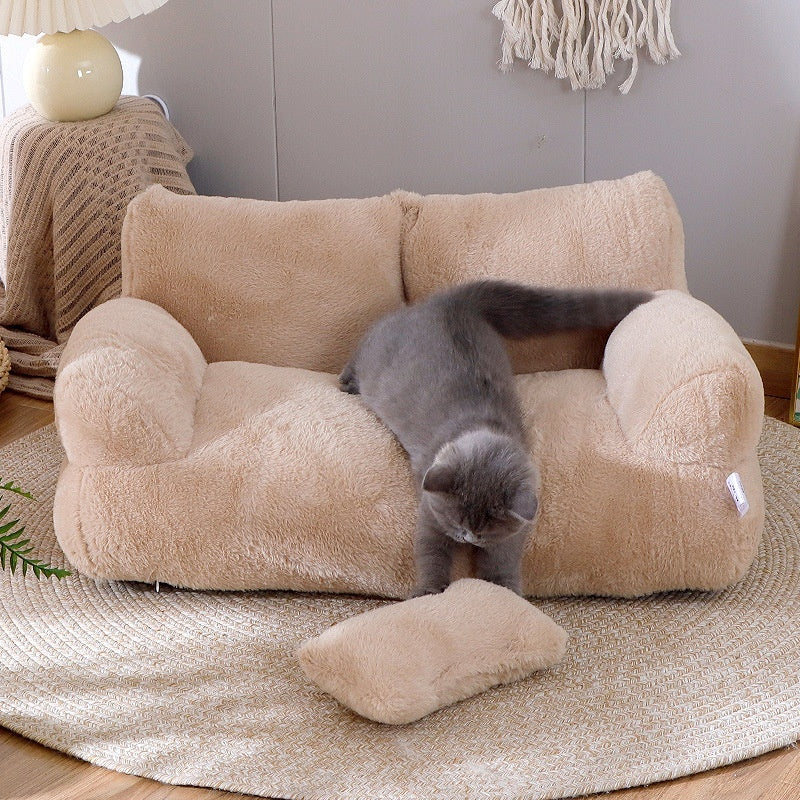 Galuxia Luxury Cat Bed Sofa Winter Warm Cat Nest Pet Bed For Small Medium Dogs Cats Comfortable Plush Puppy Bed Pet Supplies