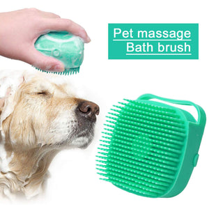 Galuxia Pet Dog Shampoo Massager Brush Cat Massage Comb Grooming Scrubber Shower Brush For Bathing Short Hair Soft Silicone Brushes