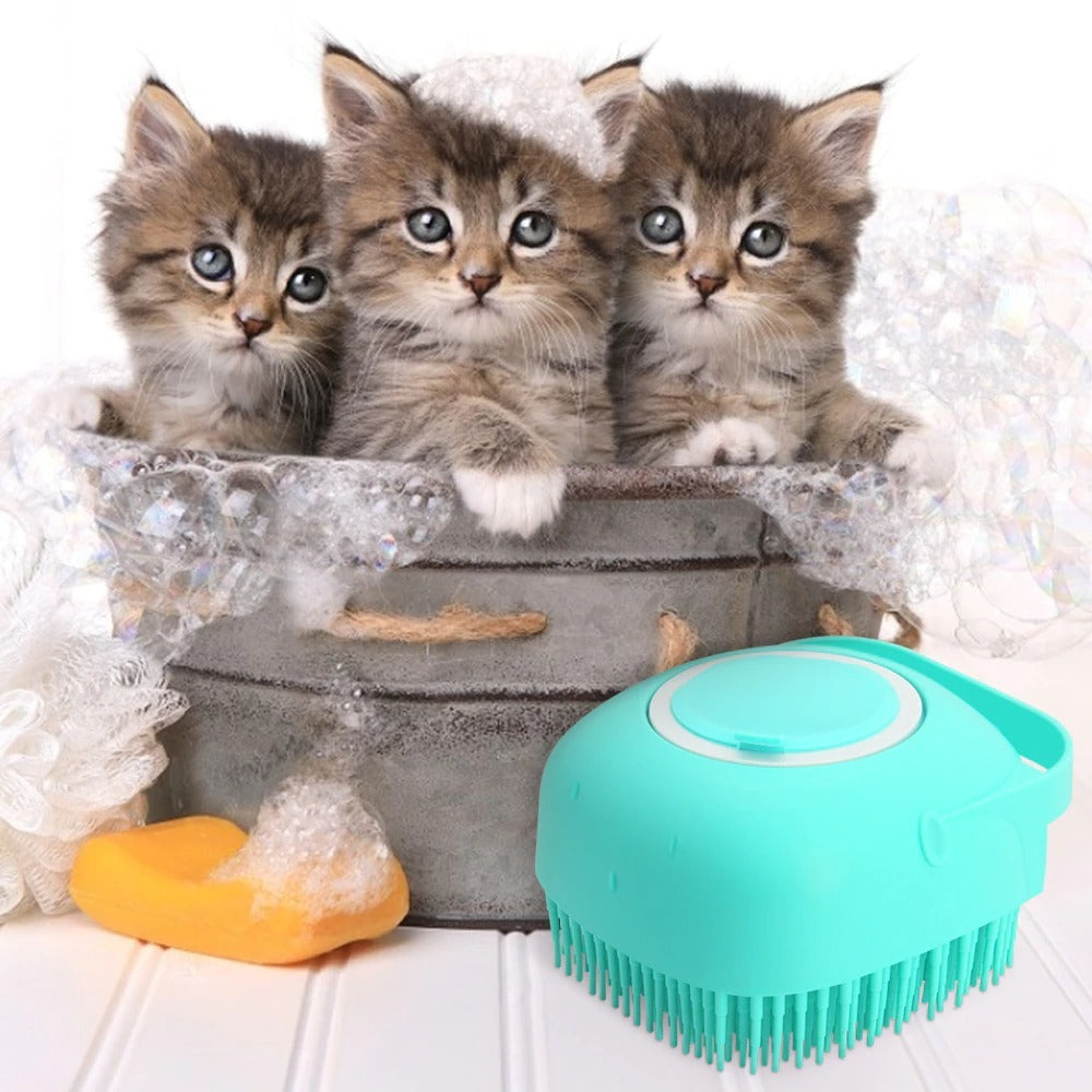 Galuxia Pet Dog Shampoo Massager Brush Cat Massage Comb Grooming Scrubber Shower Brush For Bathing Short Hair Soft Silicone Brushes