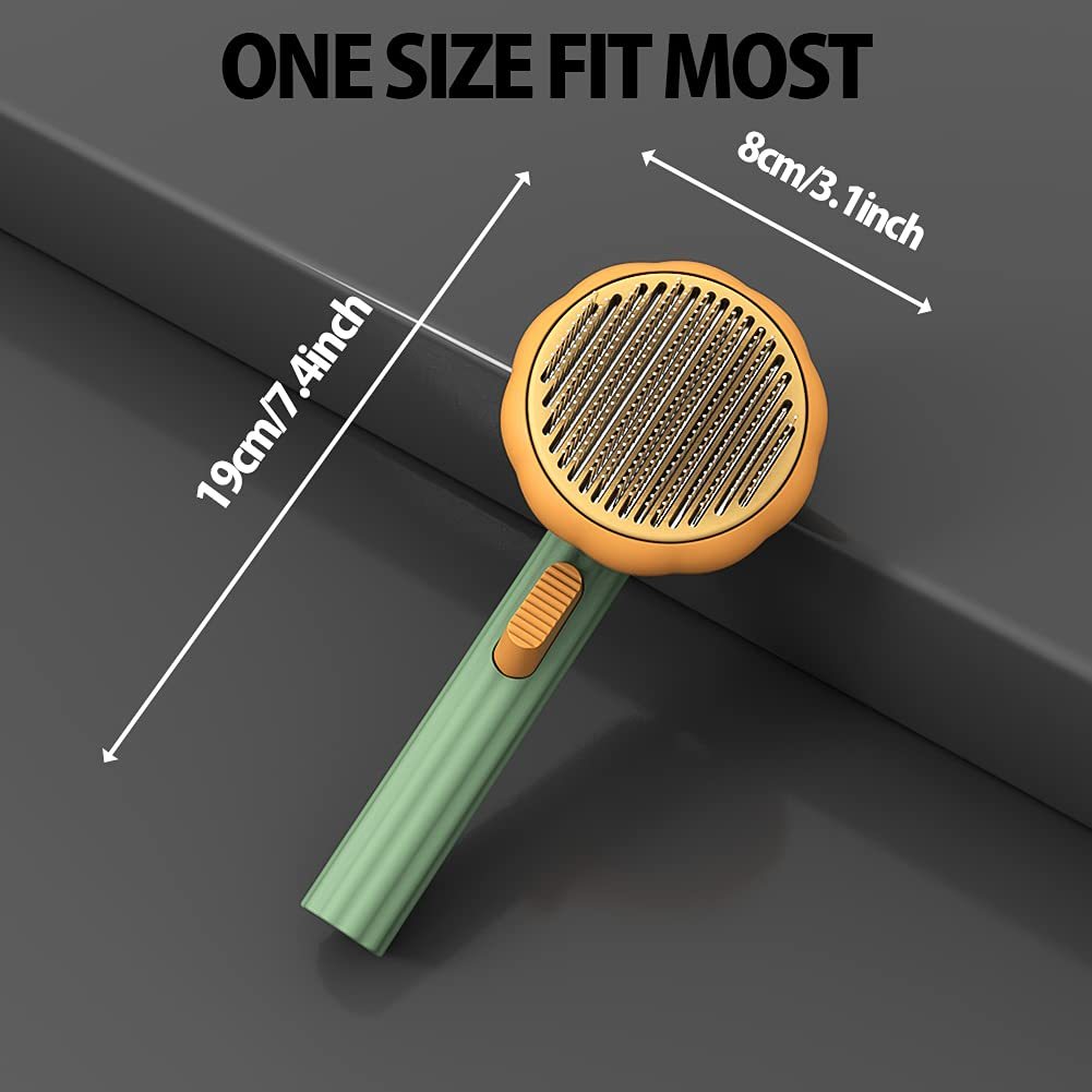 Galuxia Pet Pumpkin Brush – Self-Cleaning Slicker Grooming Brush for Dogs, Cats, Puppies & Rabbits