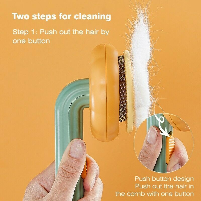 Galuxia Pet Pumpkin Brush – Self-Cleaning Slicker Grooming Brush for Dogs, Cats, Puppies & Rabbits